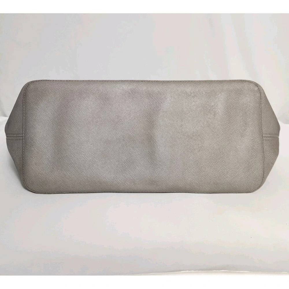 Michael Kors Jet Set Travel Tote Gray Saffiano Leather Large Shoulder Bag Purse